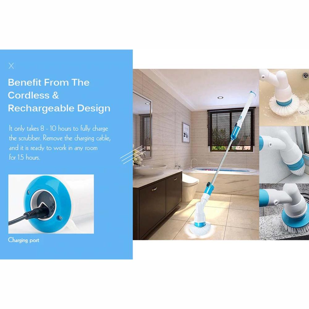 ELECTRIC POWER CLEANING SCRUBBER WITH EXTENSION HANDLE