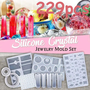 DIY Crystal Glue Jewelry Mold 229 Pcs Set