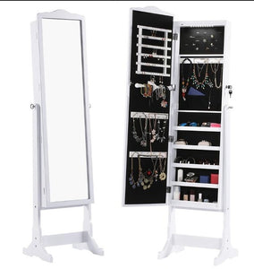 Jewelry Armoire Organizer with Full Mirror