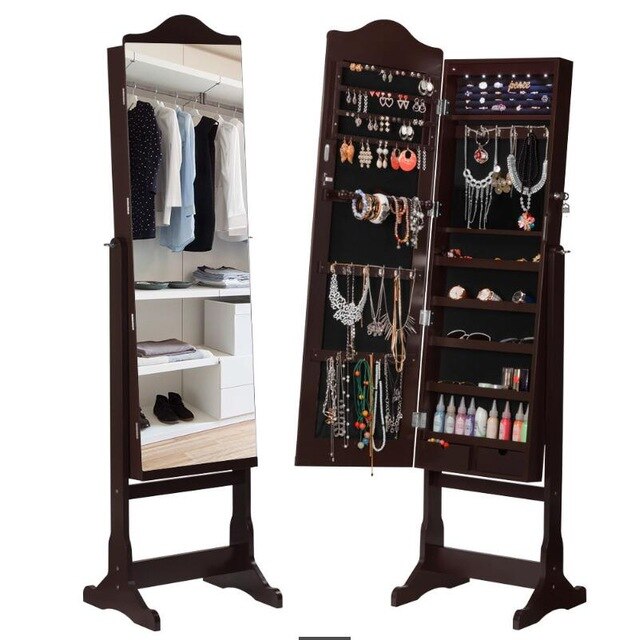 Jewelry Armoire Organizer with Full Mirror